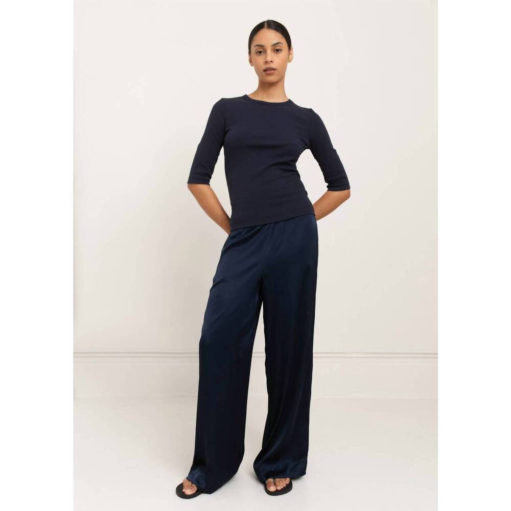 NEW PAPER LABEL akari crewneck top in navy
